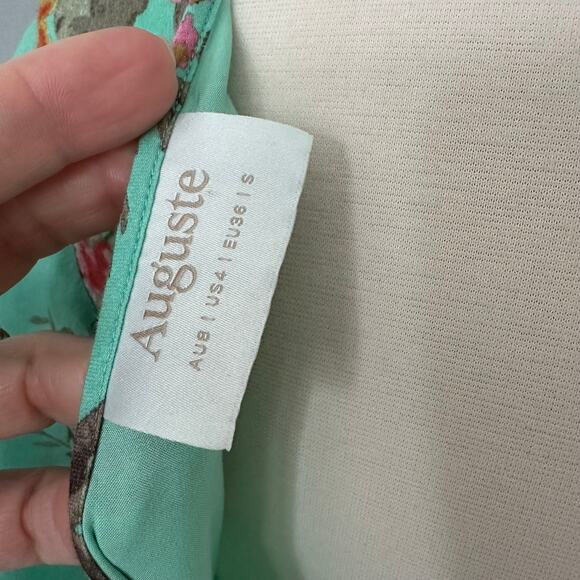 Auguste the Label Jennifer Maxi Dress Green Floral Boho Lightweight Lined Size S - Picture 2 of 16